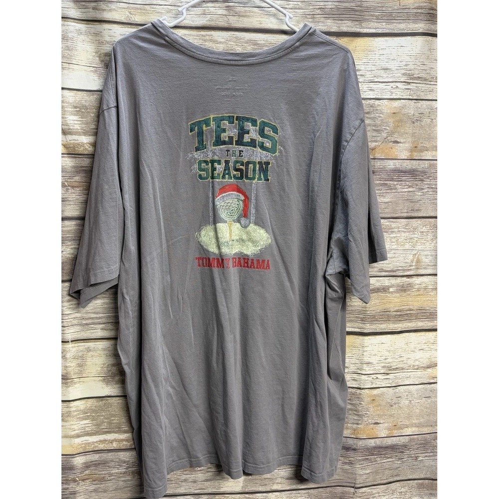 Tommy Bahama T‎ Shirt Men's 3XL The Season Christmas Gray Short Sleeve Golf